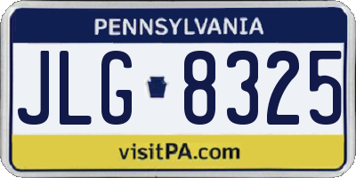 PA license plate JLG8325