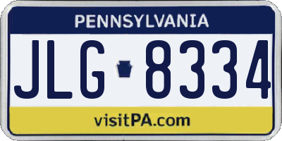 PA license plate JLG8334