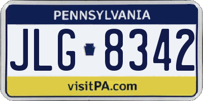 PA license plate JLG8342