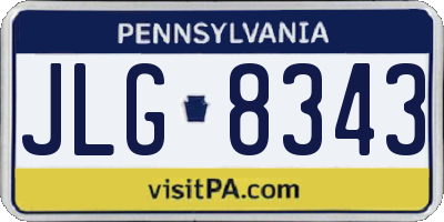 PA license plate JLG8343