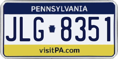 PA license plate JLG8351