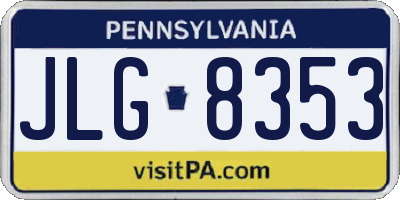 PA license plate JLG8353