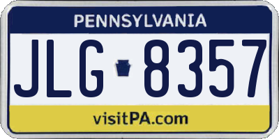 PA license plate JLG8357