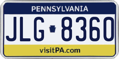 PA license plate JLG8360