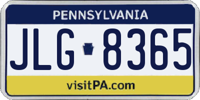 PA license plate JLG8365