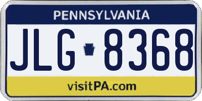 PA license plate JLG8368