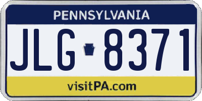PA license plate JLG8371