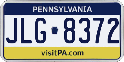 PA license plate JLG8372