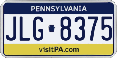 PA license plate JLG8375