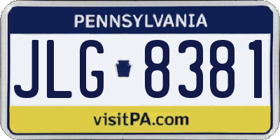 PA license plate JLG8381