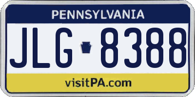 PA license plate JLG8388