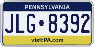PA license plate JLG8392