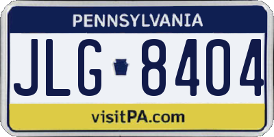 PA license plate JLG8404