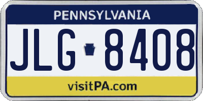 PA license plate JLG8408