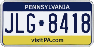 PA license plate JLG8418