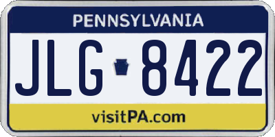 PA license plate JLG8422