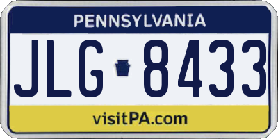 PA license plate JLG8433