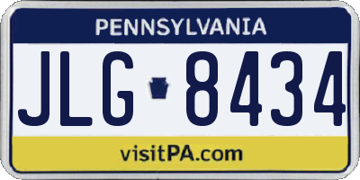 PA license plate JLG8434