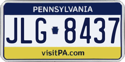 PA license plate JLG8437