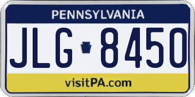 PA license plate JLG8450
