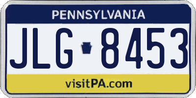 PA license plate JLG8453