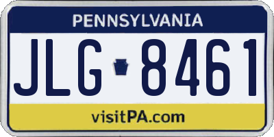 PA license plate JLG8461