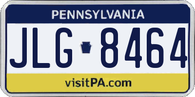 PA license plate JLG8464