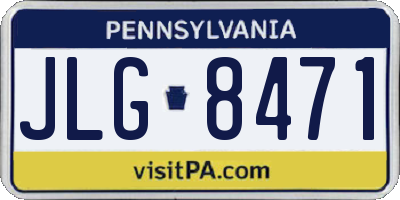 PA license plate JLG8471