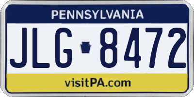 PA license plate JLG8472