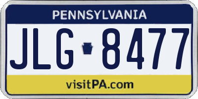 PA license plate JLG8477