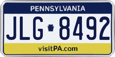 PA license plate JLG8492