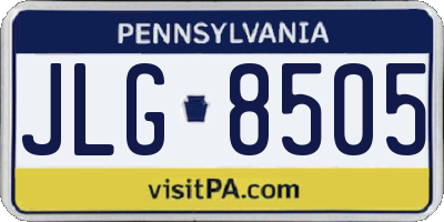 PA license plate JLG8505