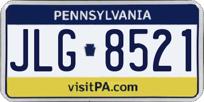PA license plate JLG8521
