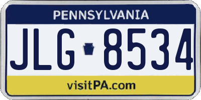 PA license plate JLG8534