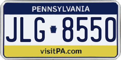 PA license plate JLG8550