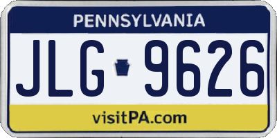 PA license plate JLG9626