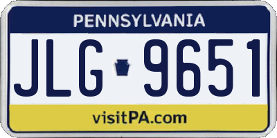 PA license plate JLG9651