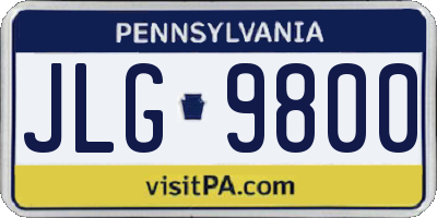 PA license plate JLG9800