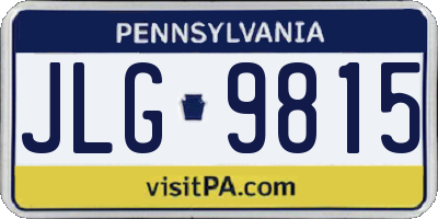 PA license plate JLG9815