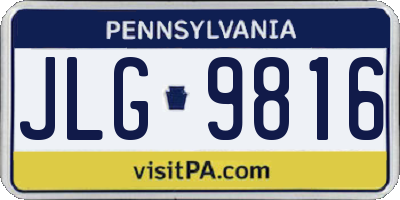 PA license plate JLG9816