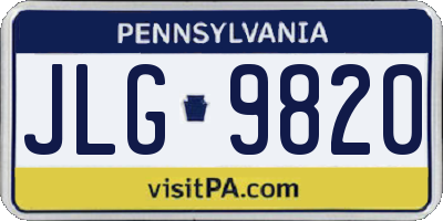 PA license plate JLG9820