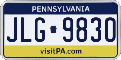 PA license plate JLG9830