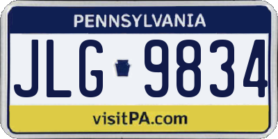PA license plate JLG9834