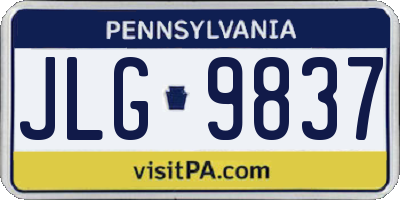 PA license plate JLG9837