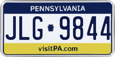 PA license plate JLG9844