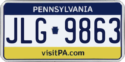 PA license plate JLG9863
