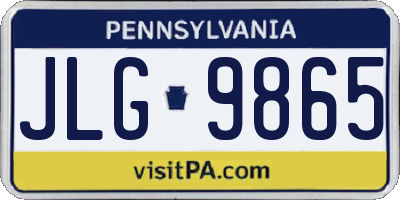 PA license plate JLG9865