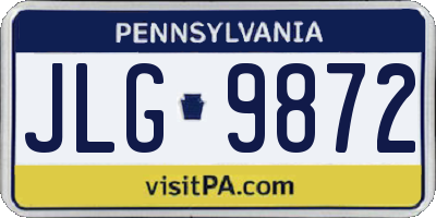 PA license plate JLG9872