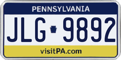 PA license plate JLG9892