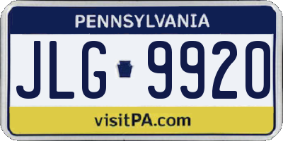 PA license plate JLG9920